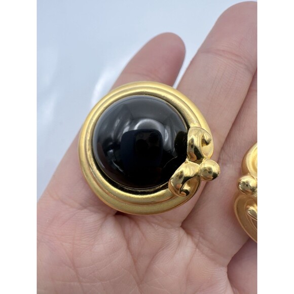 Vintage Unsigned Givenchy Gold Tone Clip On Earrings - Picture 2 of 6